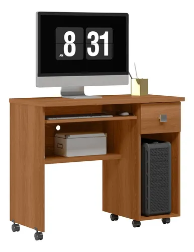 Mesa Computador Escrivaninha Vicenza Rodízio Jequitibá