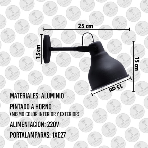 Imagen 2 de 9 de Pack X2 Lamparas Galponera Industrial Aplique Pared Chico
