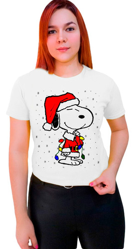 Polera Navideña Snoopy Luces Navidad Exclusivo Familiar C-82