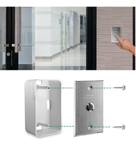 Imagem 2 de 2 de Botão Acionador Inox Embutir 4x2 Bt 5000 In Intelbras