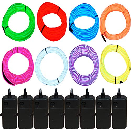 Cable De Luz Neon Wire De 15 Pies Paquete De Pilas (8 P...