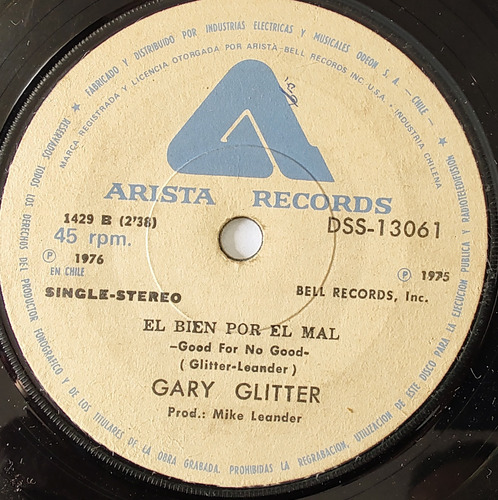 Vinilo Single Gary Glitter Me Va Bien Con Los Chicos(az169