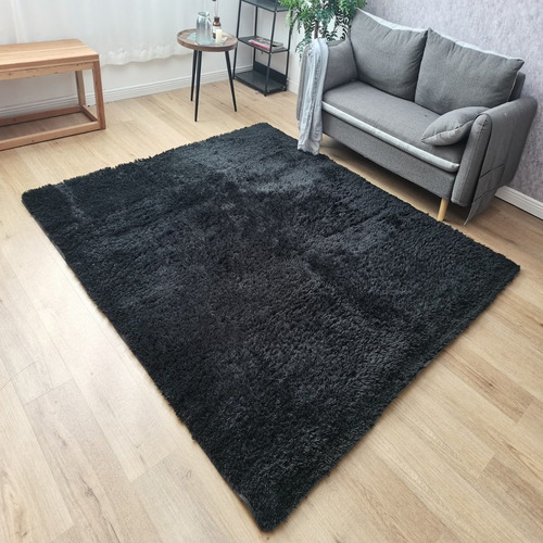 Alfombra Peluda Shaggy Negro 200x220 Clems