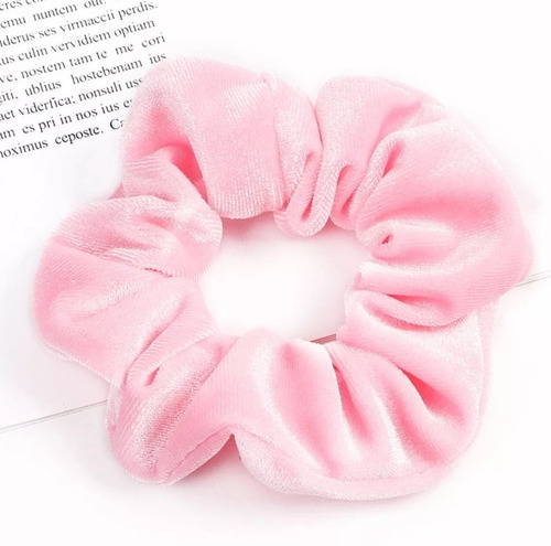 Scrunchies Colet Plush Terciopelo Colores Pastel 6 Unidades 