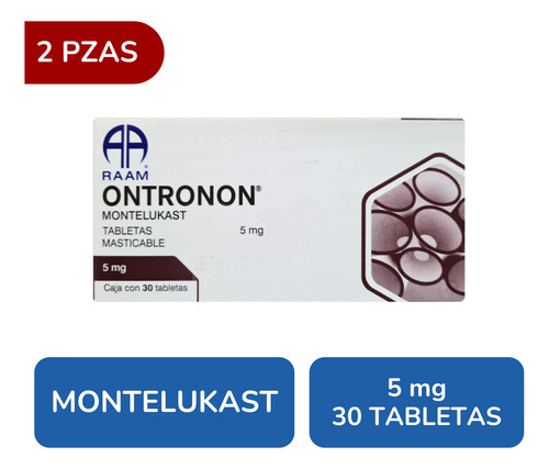Ontronon Montelukast 5 Mg 2 Cajas Con 30 Tabs Mast C/u Raam