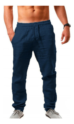 A Pantalón Casual De Algodón Hombre,estilo Urbano Y Fresco