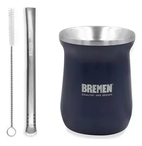 Mate Bremen 7743 Termico Acero Inox. Con Bombilla + Cepillo