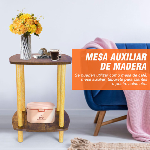 Trixter Mesa De Centro Minimalista De Madera Mesa Lateral 2 Estantes Msst-4040-2 Maderaobscura
