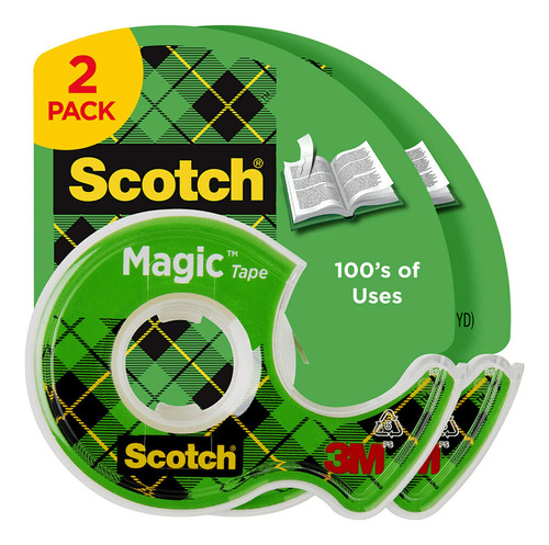 Pack 2x Cinta Adhesiva Mágica 3m Scotch Magic 810 19mm X 7m