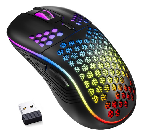 Raton Inalambrico Para Juegos De Panal 2.4g Usb Inalambrico