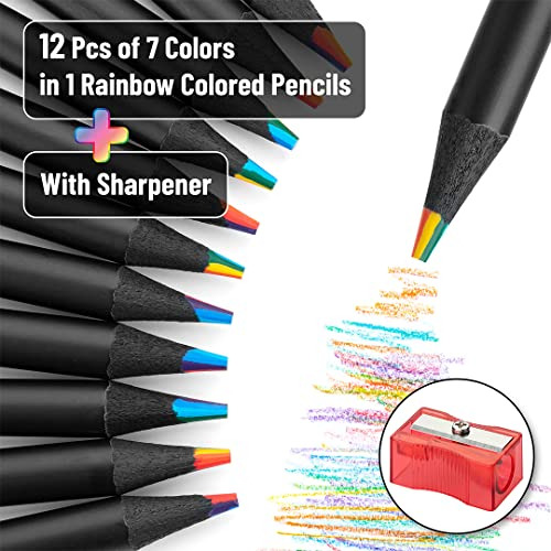 Mr. Pen- Lápices Arcoíris, Paquete De 12, 7 Colores En 1 Láp
