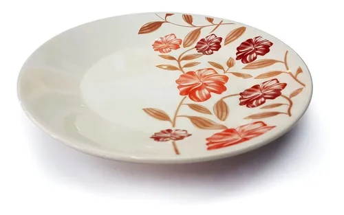 Platos Playo Biona Vermelho Flores 26cm D m Bazar MercadoLibre