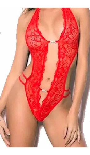 Body De Encaje Detalle De Strass Lenceria Mujer Sexy