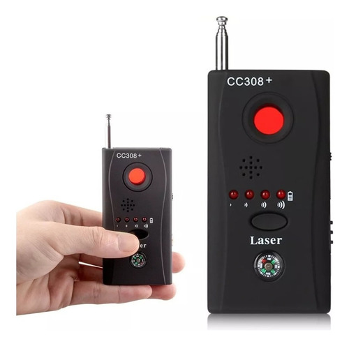 Localizador E Detector Cc308 De Câmeras E Escutas Espiã Cor Preto