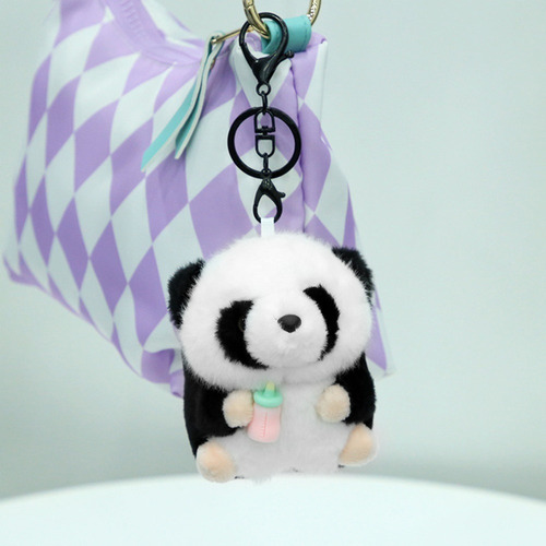 Llavero De Panda De Peluche De Dibujos Animados Con Mochila