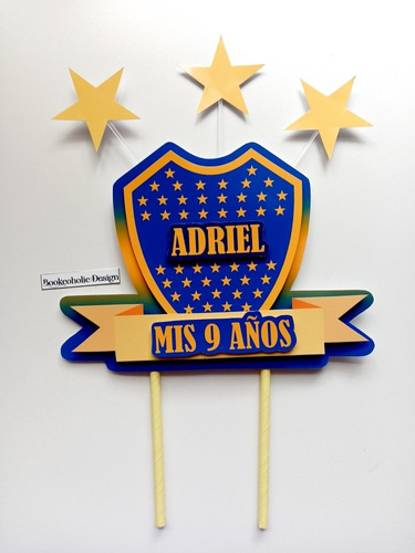 Cake Topper Adorno De Torta 3d - Boca Jrs