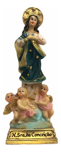 Nossa Senhora Da Conceição Imagem Resina Escultura 9cm