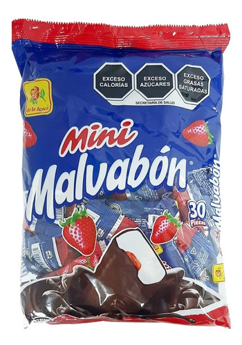 Bombón Mini Malvabon Fresa 30 Piezas