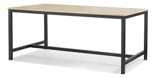 Diva Mesa De Comedor Estilo Industrial Blanco O Negra Tapa Madera Patas Negro