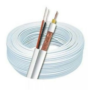5 Caixas De Cabo Coaxial 4mm Cftv Bipolar 80% Malha 100mt