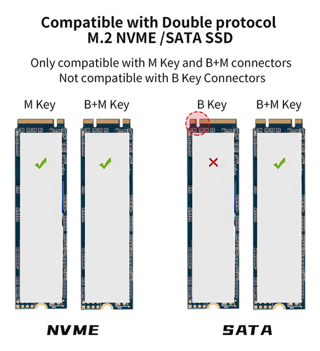 Ssk Aluminio M.2 A Usb Nvme Sata Ssd Caja Lector, Sin Her...