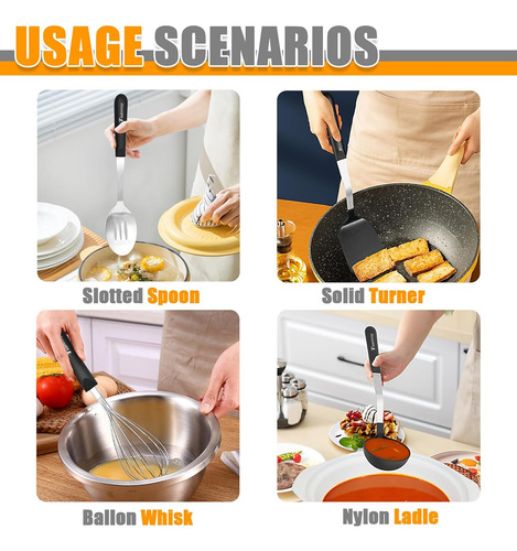 Juego De Utensilios De Cocina De 4 Piezas, Cuchara Ranurada