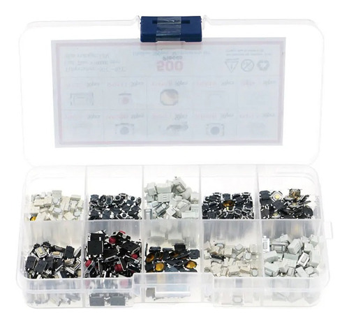 500 Botones Push Button 10 Modelos Smd Mini Interruptor Caja