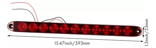 Barra De Luz Roja Remolque, 11 Led, 16 Pulgadas, 1 Unid