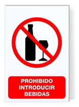 Comprar Señalamiento Letrero Prohibido Introducir Bebidas 30x20