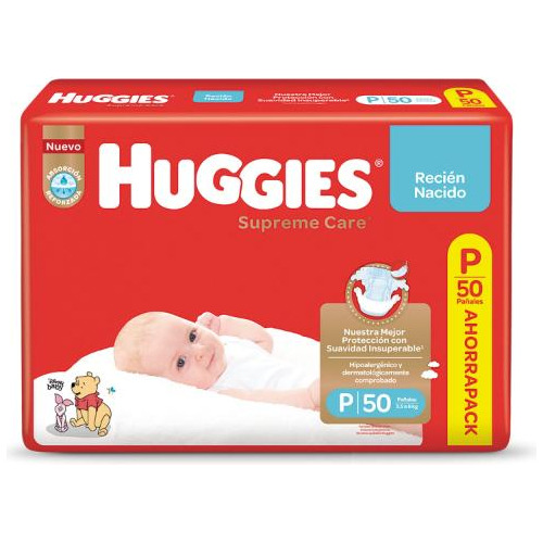 Pañales Huggies Supreme Care P 50 Unidades