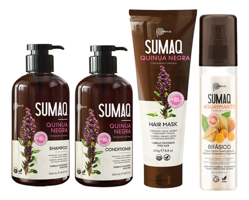 Shampoo, Acondicionador Y Máscara Quinua Negra + Bifásico