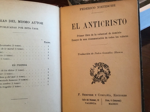 Nietzsche - El Anticristo Voluntad De Dominio Valores 