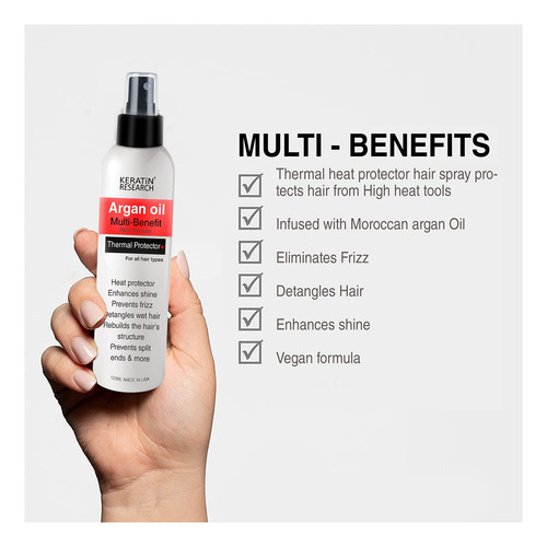 Spray Protector Térmico Para El Cabello: Mejora El Brillo, E
