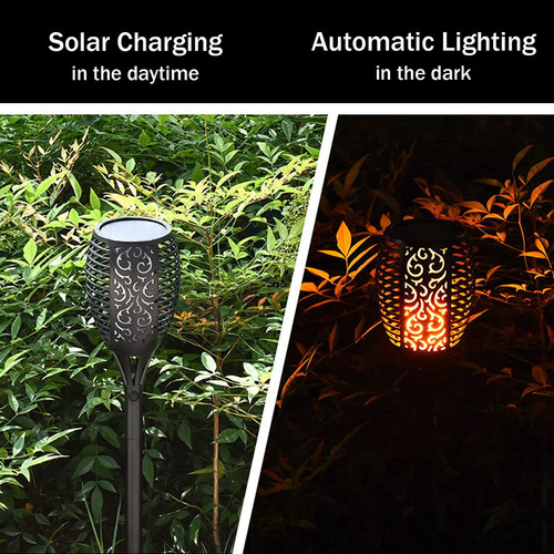 T Lámpara Jardín De Luz Solar Antorcha Impermeable 6pcs/set
