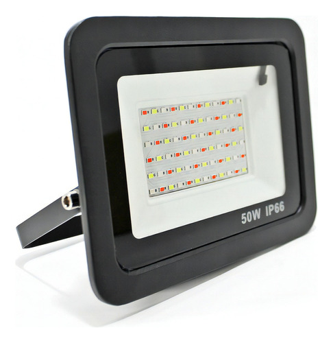 Reflector Led 50w Rgb 220v Colores Exterior Ip65 Con Control Color de la carcasa Negro