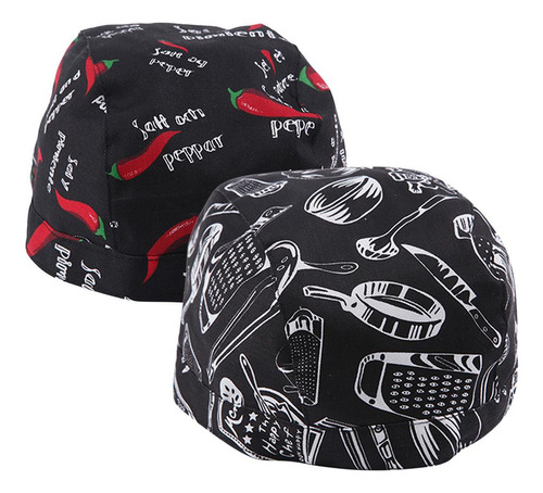 V 2x Gorro De Forma Cráneo Catering Cocineros Bandana