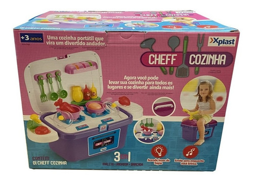 Set Chef Cocina 3 En 1 Maleta Andador Bancada Tm1 3113 Ttm