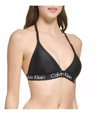 Calvin Klein Top De Baño De Mujer - Negro 100% Original