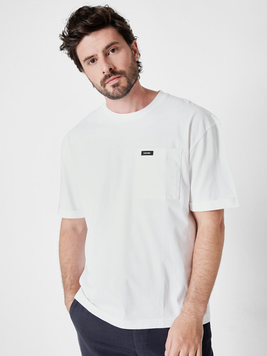 Polera Comfort Pocket  Blanco Calvin Klein