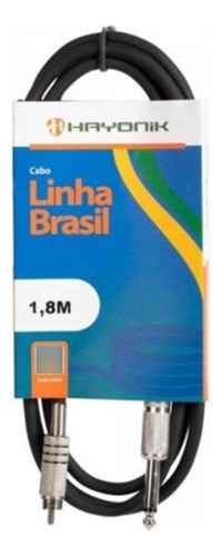 Cabo Áudio Linha Brasil P10 Mono X 2 Rca 1,8m Preto