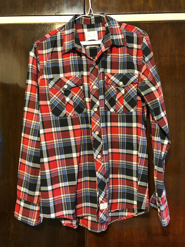 Camisa Félix Hombre Talle M (40) Cuadros Rojos