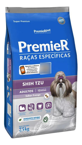 Ração Premier Raças Especificas Shih Tzu Adulto Frango 7,5kg
