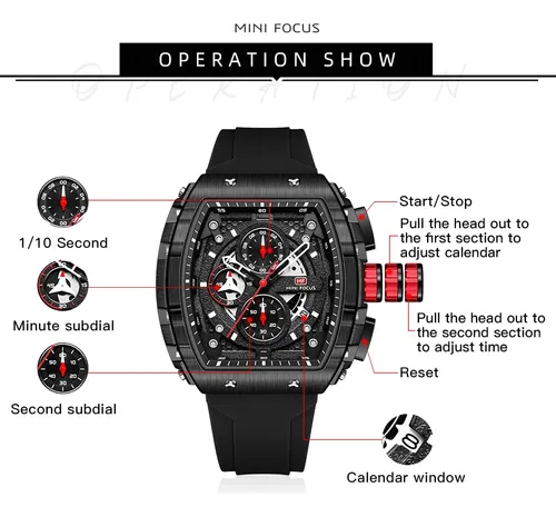 Mini Focus Reloj De Pulsera Deportivo De Moda Para Hombre (c
