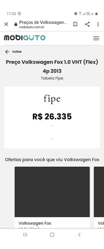 Volkswagen Fox 1.0 Vht Trend Total Flex 5p 2013