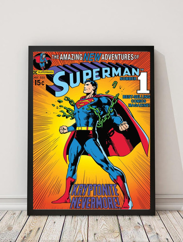 Superman Comics Magazine - Cuadro (30×40 - Marco Negro)