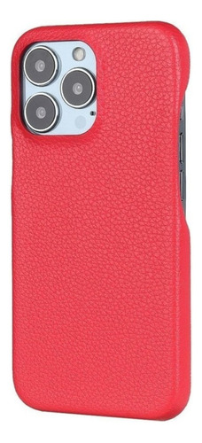 Funda De Piel Semienvolvente Para iPhone Color Rojo For iPhone 13 Pro Max