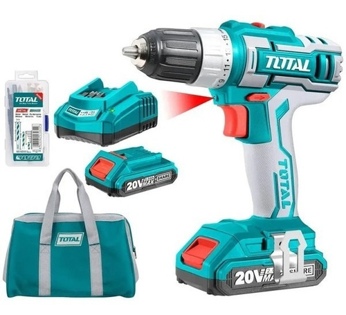 Taladro Inalámb 3/8 (10mm) Mandril Plástico 20v Total Tdli