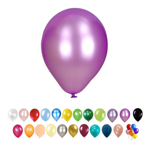 Globos Perlados Violeta 12 Pulgadas X 25 Cotillon Carioca