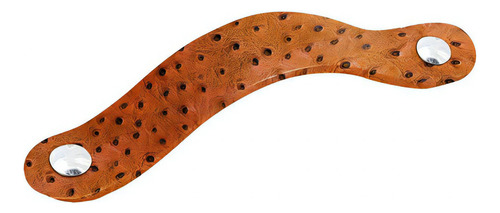 Asa Avtz de piel francesa doble recta, color marrón, 13,8 x 2,5 cm