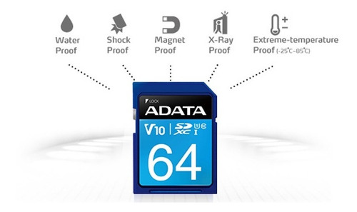 Imagen 3 de 3 de Memoria Sd Adata 64gb Clase 10 Premier Sdxc/sdhc Uhs-i
